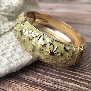 Stars and Moon Design Hinge Bracelet